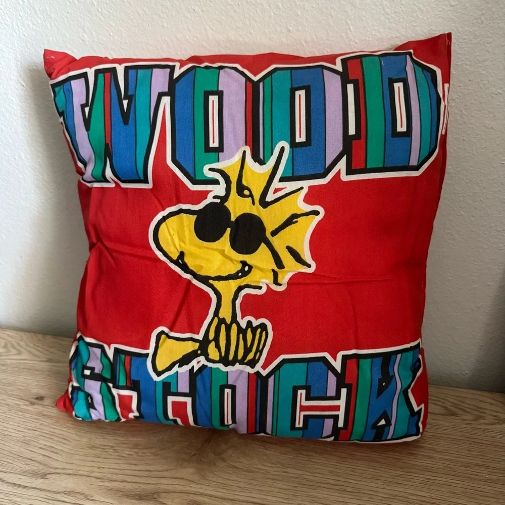 Peanuts Snoopy New‎ Twin Sheet Set Joe Cool Vintage 90s Double Sided Pillow